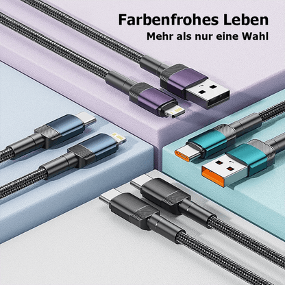 Schnellladekabel mit Smart-Chip & robustem Geflecht