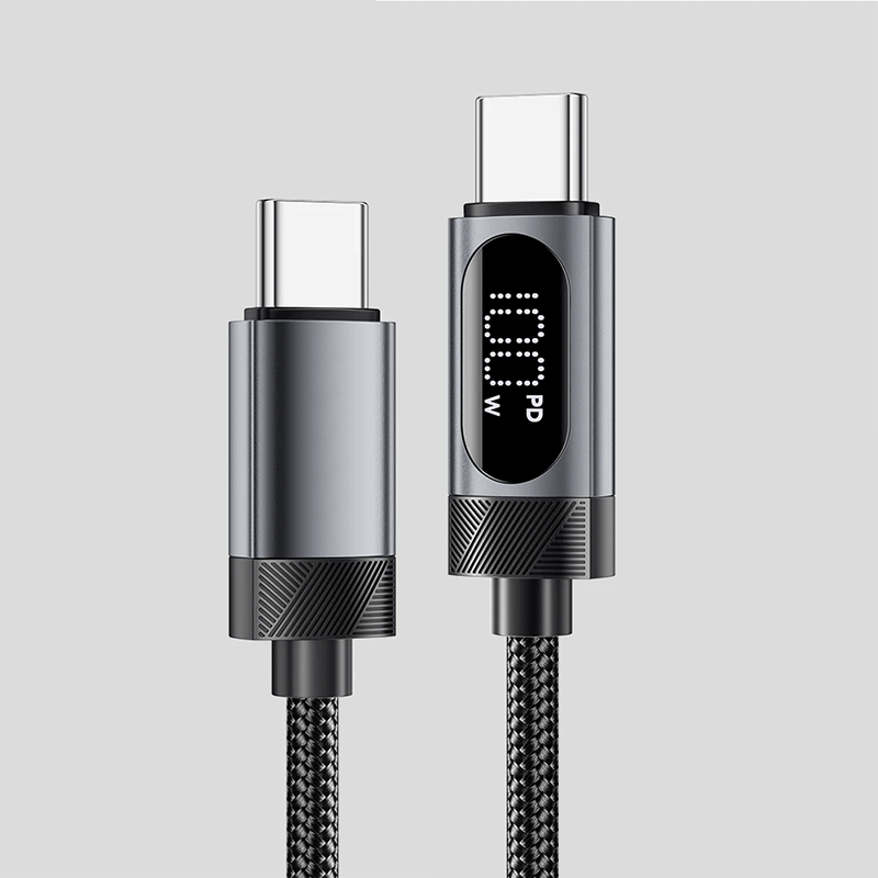 100 W High-Speed USB Typ-C Ladekabel mit Echtzeit-Leistungsanzeige