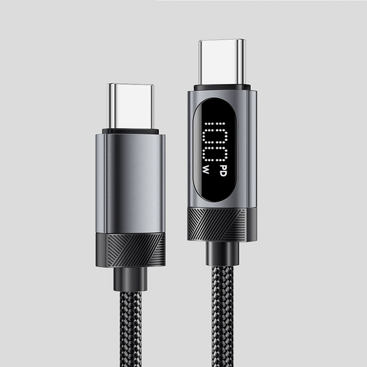 100 W High-Speed USB Typ-C Ladekabel mit Echtzeit-Leistungsanzeige