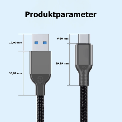 USB 3.2 Gen2 Ladekabel mit 10 Gbit/s & 60W Schnellladung