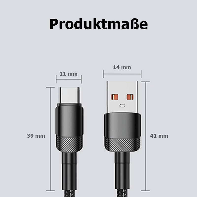 Schnellladekabel mit Smart-Chip & robustem Geflecht