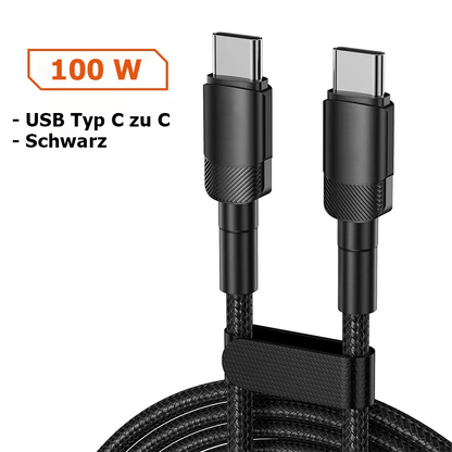 Schnellladekabel mit Smart-Chip & robustem Geflecht