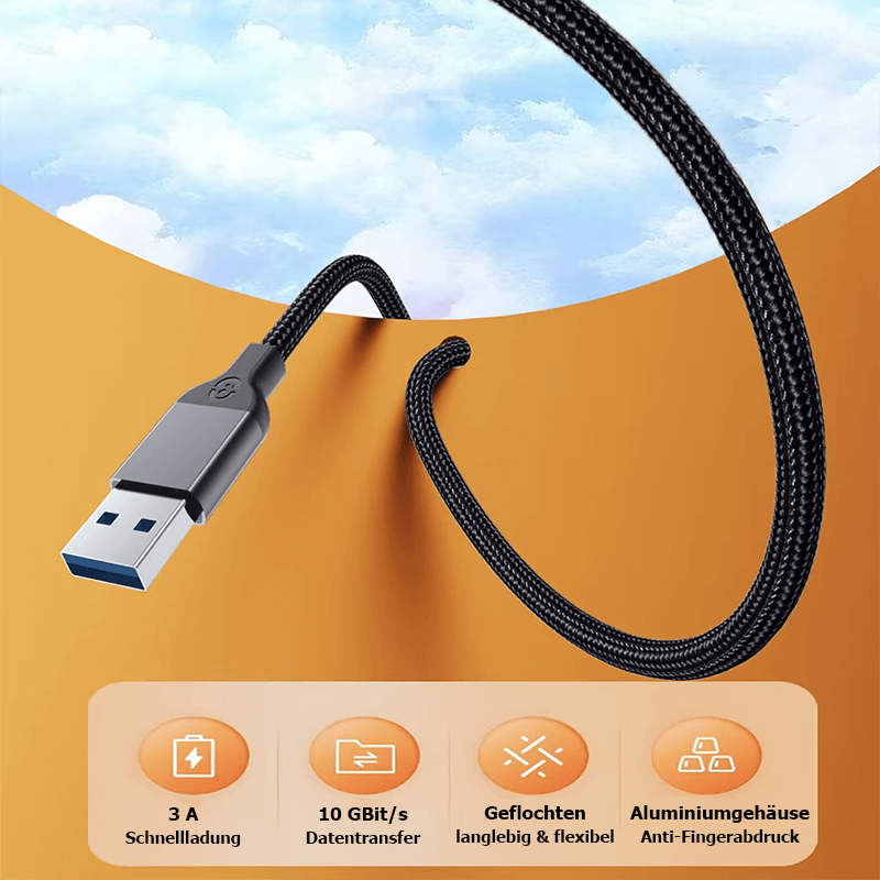 USB 3.2 Gen2 Ladekabel mit 10 Gbit/s & 60W Schnellladung