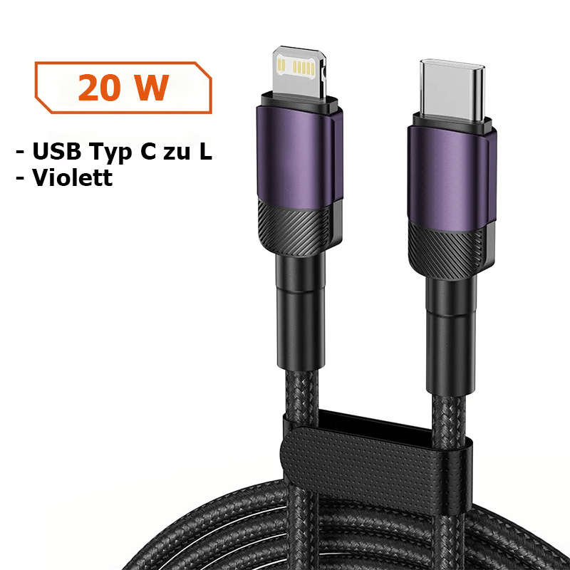 Schnellladekabel mit Smart-Chip & robustem Geflecht