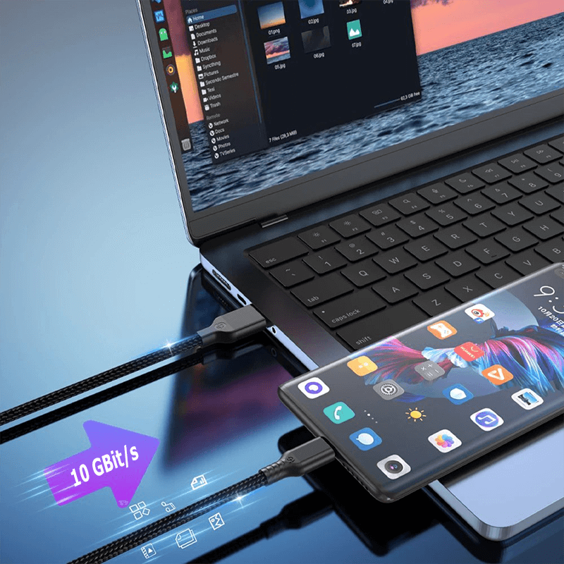 USB 3.2 Gen2 Ladekabel mit 10 Gbit/s & 60W Schnellladung
