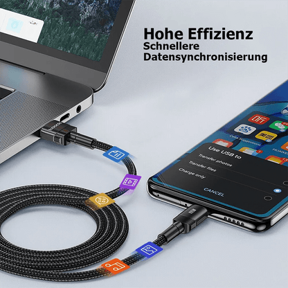 Schnellladekabel mit Smart-Chip & robustem Geflecht