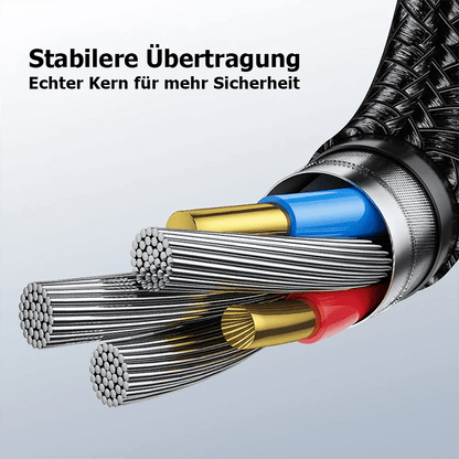 Schnellladekabel mit Smart-Chip & robustem Geflecht