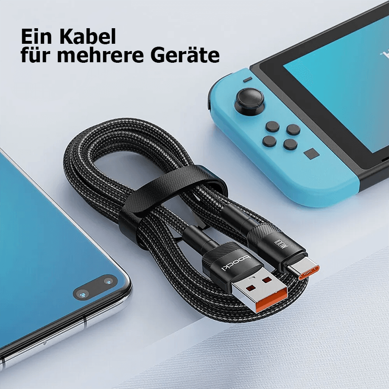 Schnellladekabel mit Smart-Chip & robustem Geflecht